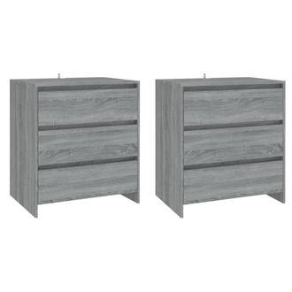 Berkfield Home Decorative 3 Piece Sideboard Grey Sonoma Engineered Wood