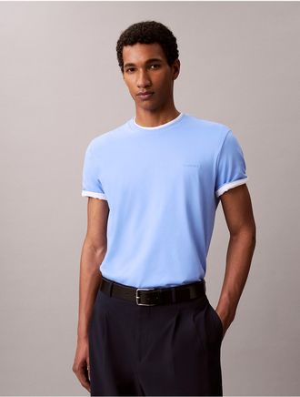 Calvin Klein Mens Liquid Touch Crewneck T-Shirt - Bright Blue - 2XL