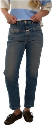 Closed Jeans, Dames, Blauw, W34 L28, Katoen, Slim Tapered Jeans