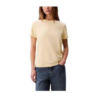 Calvin Klein T-Shirts, female, Yellow, Size: XS Crew Neck T-Shirt
