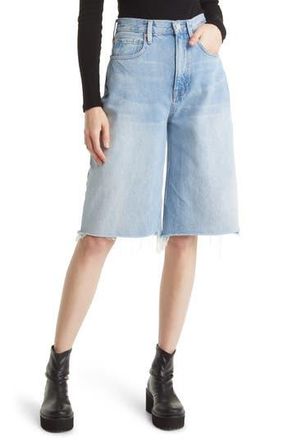 Frame Denim High Waist Raw Hem Wide Leg Bermuda Shorts in Zona at Nordstrom Rack, Size 23