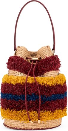 Paco Rabanne Womens Bucket Bag Multicolour Raffia