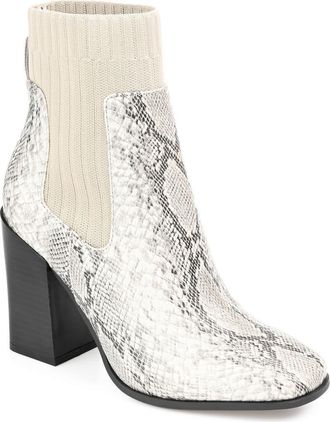 Journee Collection Adalia Block Heel Bootie in Snake at Nordstrom Rack, Size 7.5