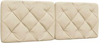 vidaXL Cabecero De Cama Acolchado Tela Crema 140 Cm Vidaxl