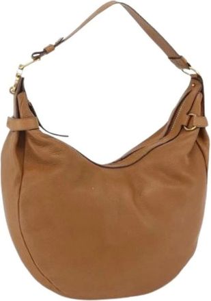 Ferragamo Pre-owned Shoulder Bags, female, Brown, Size: ONE SIZE Pre-owned Leather Shoulder Bag