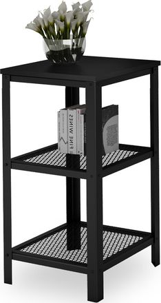 OEM Estanter&iacute;a Industrial De 3 Niveles Para Sala De Estar, Atornillada, 40x40x80 Cm, Negra + Miniperla Negra