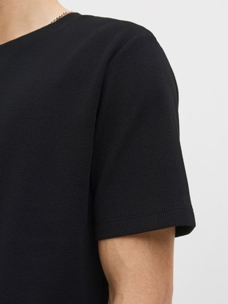 Jack & Jones Plus Size T-Shirt JJEAUSTIN TEE SS NOOS PLS, Herren, Gr. 4XL, schwarz, Jersey, Obermaterial: 58% Polyester, 40% Baumwolle, 2% Elasthan, JACK & JONES PLUSSIZE, u