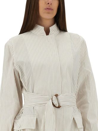Fendi Cotton-Silk Blouson Shirt - Beige