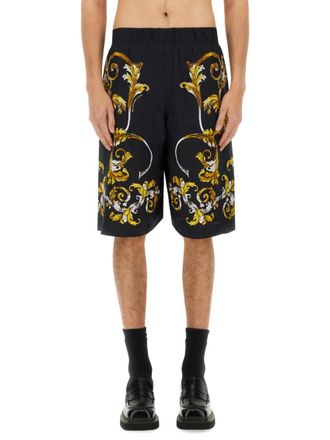 Versace Jeans Couture Black Printed Shorts