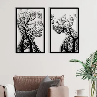 Hanah Home Decoraci&oacute;n De Pared De Metal Negro, Dise&ntilde;o Elegante, 86 X 63 Cm, Para Sala De Estar O Dormitorio De Lujo