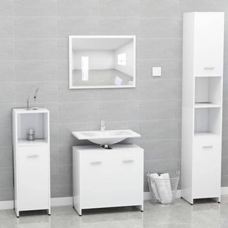 Berkfield Home Bathroom Furniture Set White Engineered Wood