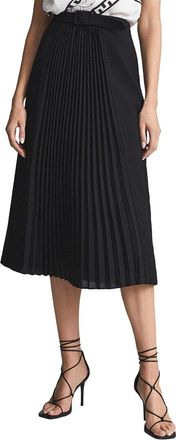 Reiss Drew Contrast Pleat Midi Skirt