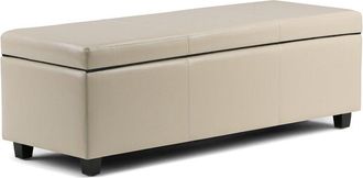 Simpli Home Avalon 48In Contemporary Rectangle Storage Ottoman Bench
