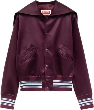 Kenzo Jassen, Dames, Paars, S, Katoen, Varsity Bomber Jacket