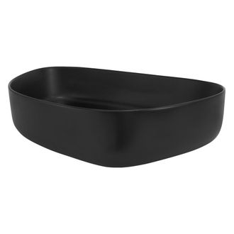 ML Design Lavamanos ovalado de ba&ntilde;o lavabo encimera o pared negro moderno