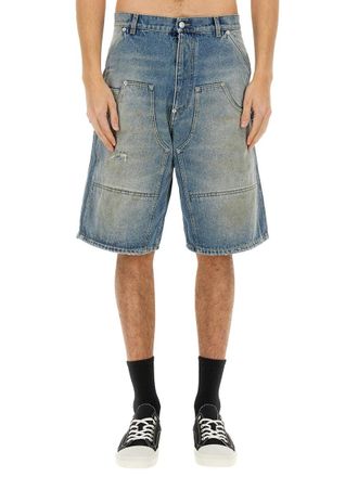 Moschino Cotton Denim Shorts - Blue