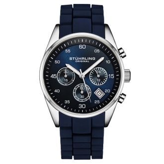 Stührling Mens Tempo Chronograph 42mm - Blue - One Size