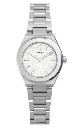 Timex Q Timex Continental Mini 24mm Stainless Steel Bracelet Watch in Silver-Tone/White at Nordstrom