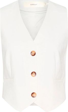 Inwear Zella Hip Waistcoat - Dames - Bodywarmers - Wit - S - Katoen - Jassen