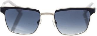 Frankie Morello Zwarte Metallic Fiber Clubmaster Zonnebril - Heren - Zonnebrillen - Grijs - ONE Size - Accessoires