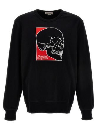 Alexander McQueen Black Graphic Crew Neck Sweatshirt