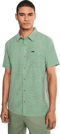 O'Neill TRVLR UPF Traverse Stripe Standard Short Sleeve Woven Shirt Mens Clothing Sage : 2XL, Cotton/Elastane/Polyester