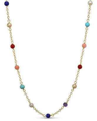 Jewelmak 14K Multi Gemstone & Pearl Necklace