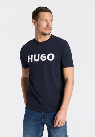 HUGO BOSS T-Shirt HUGO Dulivio, Herren, Gr. XXL, dunkelblau405, Single Jersey, Obermaterial: 100% Baumwolle, unifarben, regular fit normal, Rundhals, abgesteppt