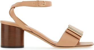 Ferragamo 55mm bow-detailing sandals - women - Lambskin/Lambskin - 10C - Neutrals