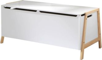 Calicosy Ba&uacute;l de almacenamiento con 2 compartimentos para ni&ntilde;os L99 cm - Blanco