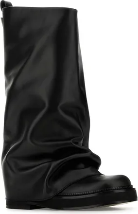 The Attico Womens Black Leather Robin Boots Stivali