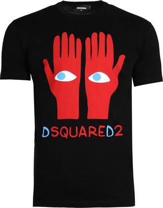 Dsquared2 Mens Eyes On Hand Cool Tee In Black