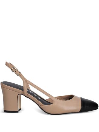 Guess Co 70mm Loisa slingback pumps - women - Calf Leather/Calf Leather/Polyurethane/Polyurethane/Rubber - 40 - Neutrals