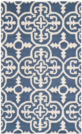 Safavieh Alfombra lana blu scuro/neutrale 122 x 183 cm