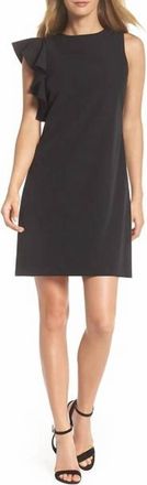 Julia Jordan Sleeveless Ruffle Short Cocktail Sheath Dress In Black
