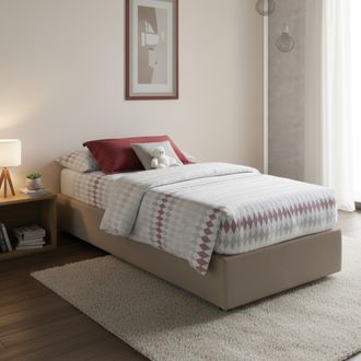 Talamo Italia Talamo Italia - Cama Individual Ambra, Cama Contenedor Con Tapizado En Ecopiel, 100% Made In Italy, Apertura Frontal, Adecuado Para Colch&oacute;n Cm 80x190,