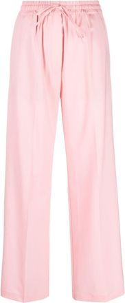 Erika Cavallini Semi Couture drawstring-waist trousers - women - Acetate/Virgin Wool/Elastane/Polyester - 42 - Pink
