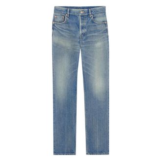 Saint Laurent Jeans, Dames, Blauw, W28, Katoen, Straight Jeans