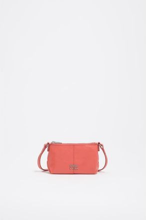 Bimba & Lola Micro Leather Crossbody Bag in Coral at Nordstrom