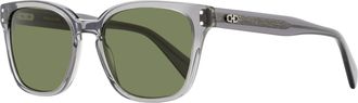Ferragamo Ferragamo Mens Square Keyhole Sunglasses SF1040SCP 020 Transparent Gray 55mm