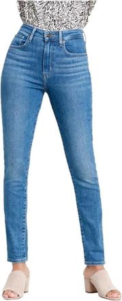 Levi's High-Rise Skinny Pant - Dames - Slim Fit Jeans - Blauw - W25 L30 - Katoen - Jeans