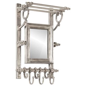 vidaXL Soporte De Equipaje Con Perchas De Pared Aluminio Vidaxl