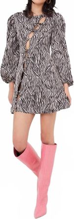 For Love & Lemons Womens Rosita Mini Dress In Zebra Print