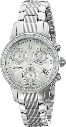 Bulova Accutron Masella Chronograph Silver Dial Ladies Watch 63R136