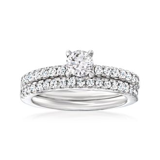 Ross-Simons Diamond Bridal Set: Engagement and Wedding Rings in 14kt White Gold