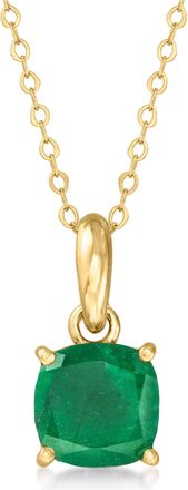 Canaria Canaria Emerald Pendant Necklace in 10kt Yellow Gold