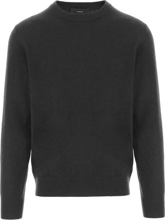 Vince Black Crew Neck Ribbed Cashmere Sweater