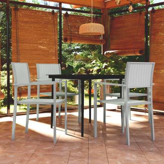 vidaXL Juego De Comedor De Jard&iacute;n De 5 Piezas Blanco Vidaxl
