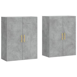 vidaXL Vidaxl - Armario De Pared 2 Unidades Gris Hormig&oacute;n 69,5x34x90 Cm