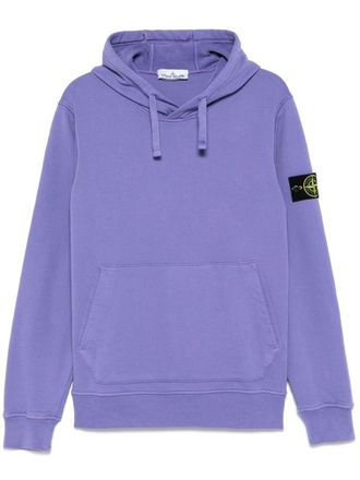 Stone Island Hoodie met Compass-logopatch - Paars